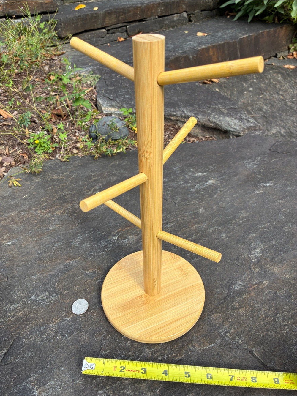 Versatile Bamboo Mug Tree Stand Rack